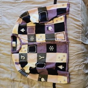 Women's Christmas cardigan, purple, size small